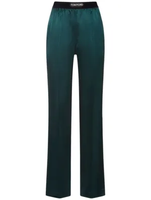 Tom Ford   Stretch silk satin straight pants 