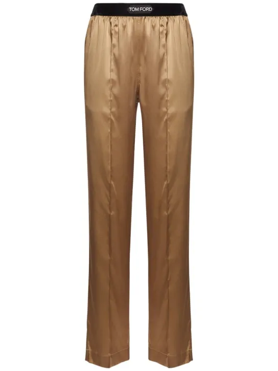 Tom Ford   Stretch silk satin straight pants 