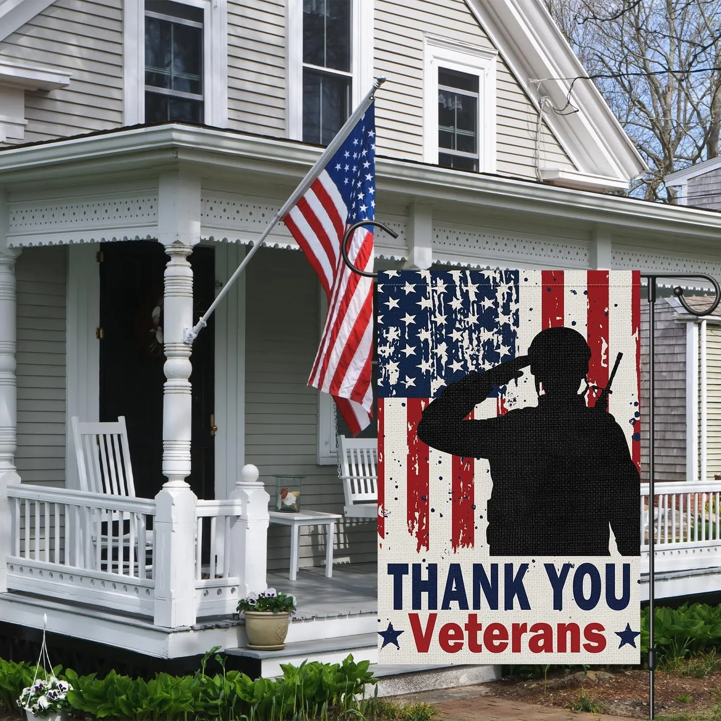 Veterans Day Garden Flag Thank You Veterans 12x18 Inch, 6 Pcs
