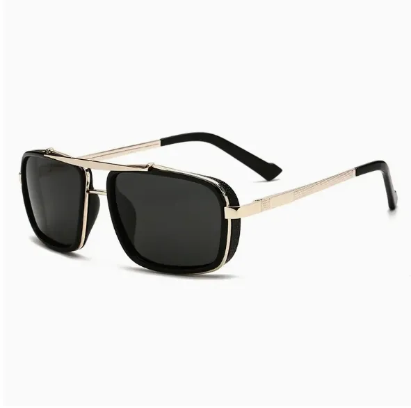Vintage Steampunk Thick Breathable Polarized Rectangular Sunglasses