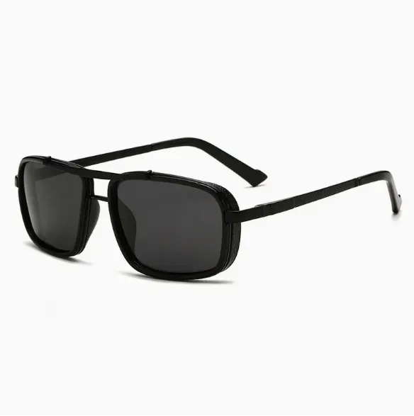Vintage Steampunk Thick Breathable Polarized Rectangular Sunglasses