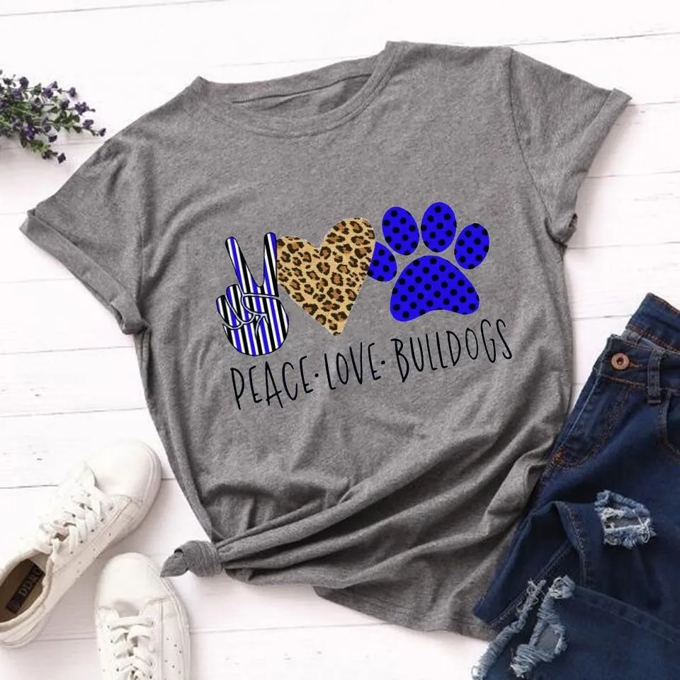 Woman Leopard Peace Love Coffee Streetwear Casual T Shirts