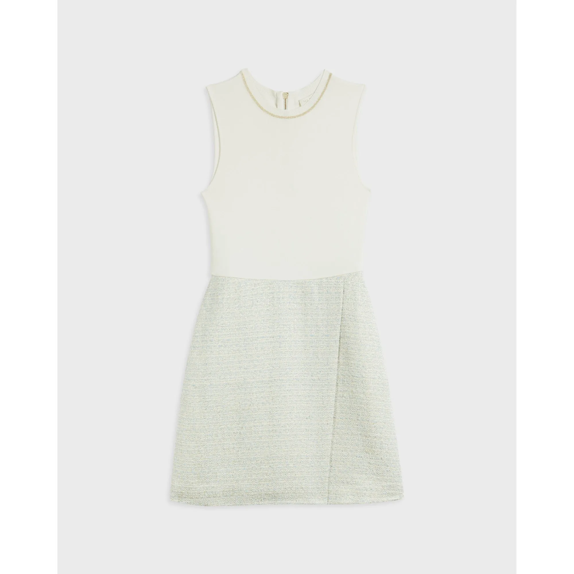 Women Blossd-Knit Bodice Dress - Light-Blue