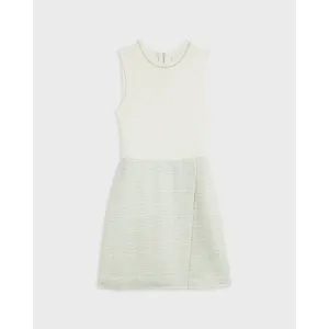 Women Blossd-Knit Bodice Dress - Light-Blue