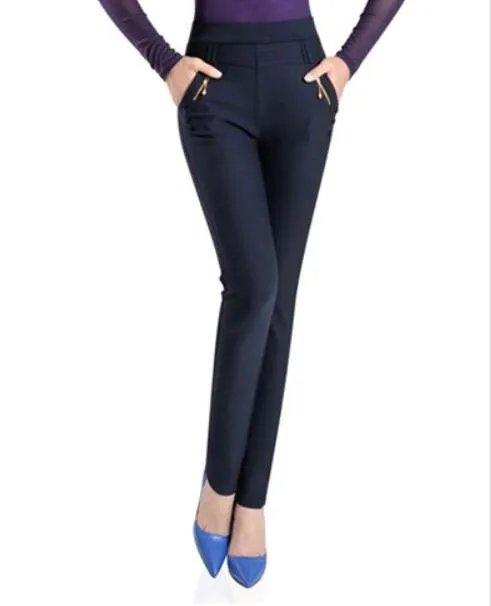 Women Long Loose High Waist Stretchy Trousers
