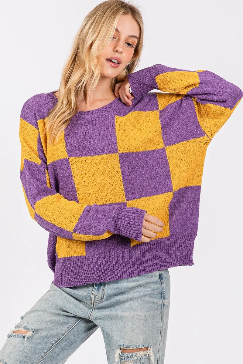 Women's Sweater Gameday Checkered