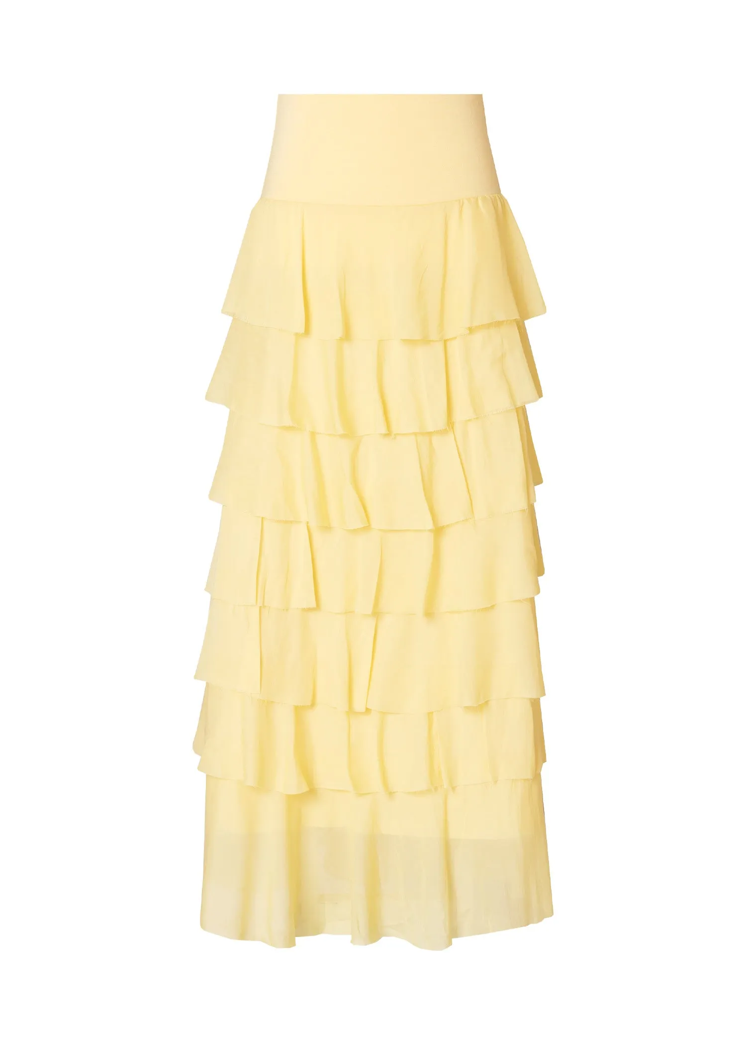 Yellow Layered Ruffle Skirt