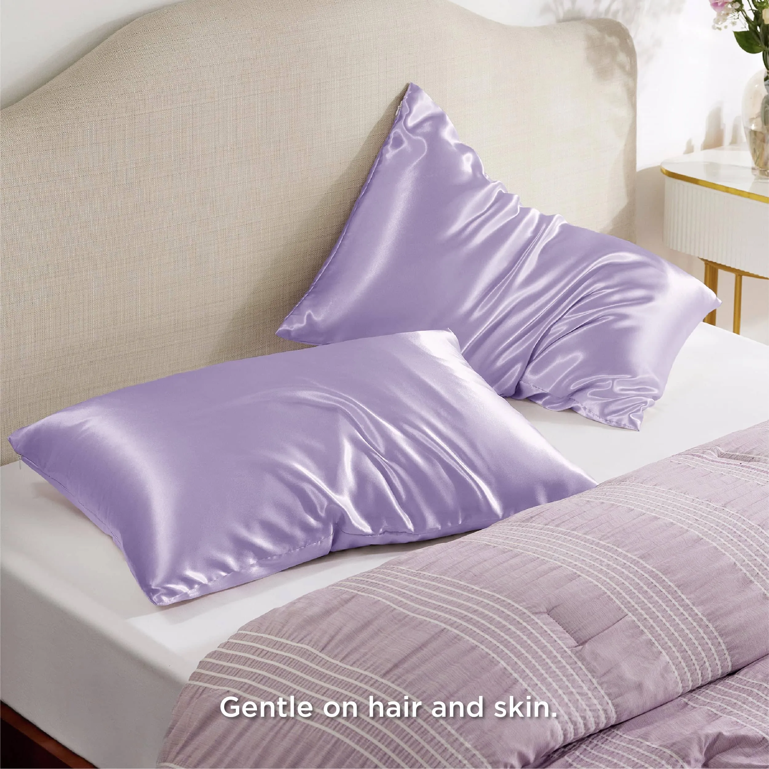 Zipper Closure Satin Pillowcases