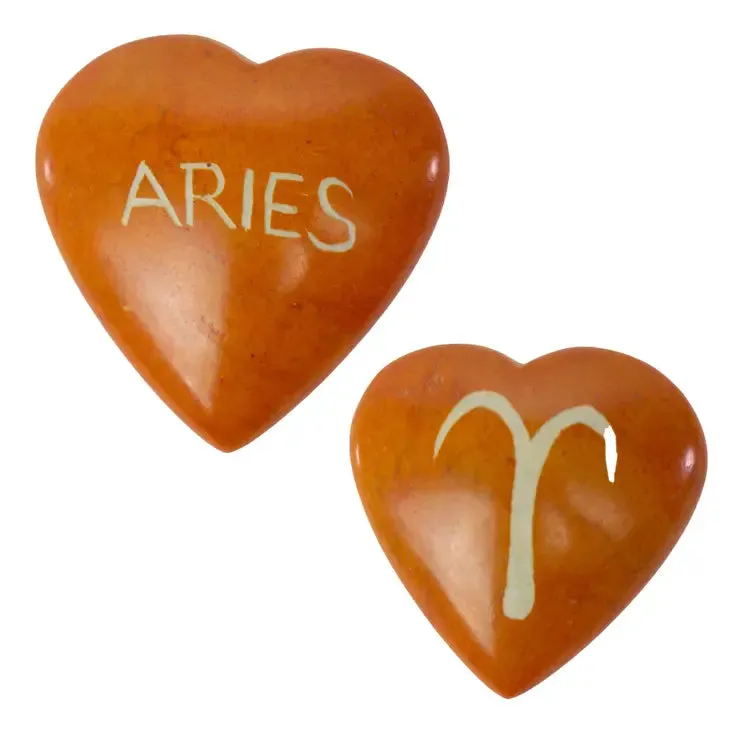 Zodiac Sign Soapstone Hearts